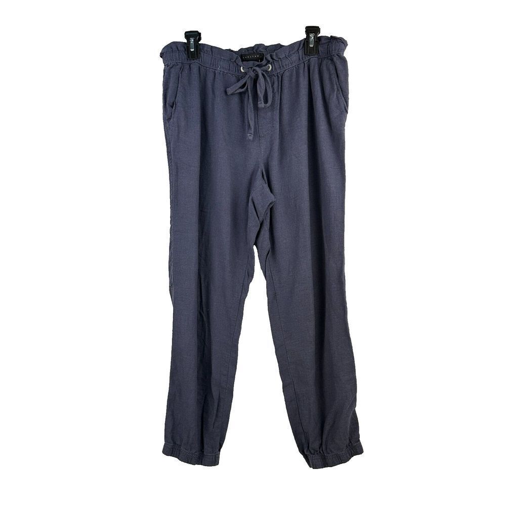Sanctuary Solstice Linen Jogger Pants Women L Blue Summer‎ Nautical Coastalcore